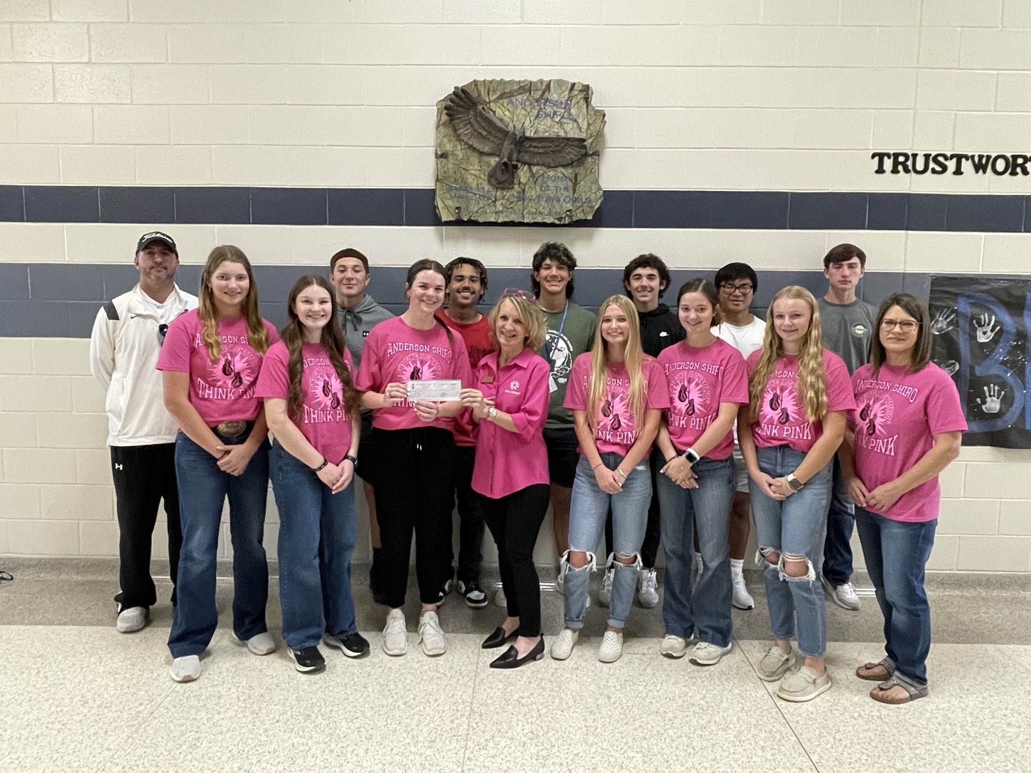 Anderson-shiro Owls Donate ‘pink Out’ Funds 