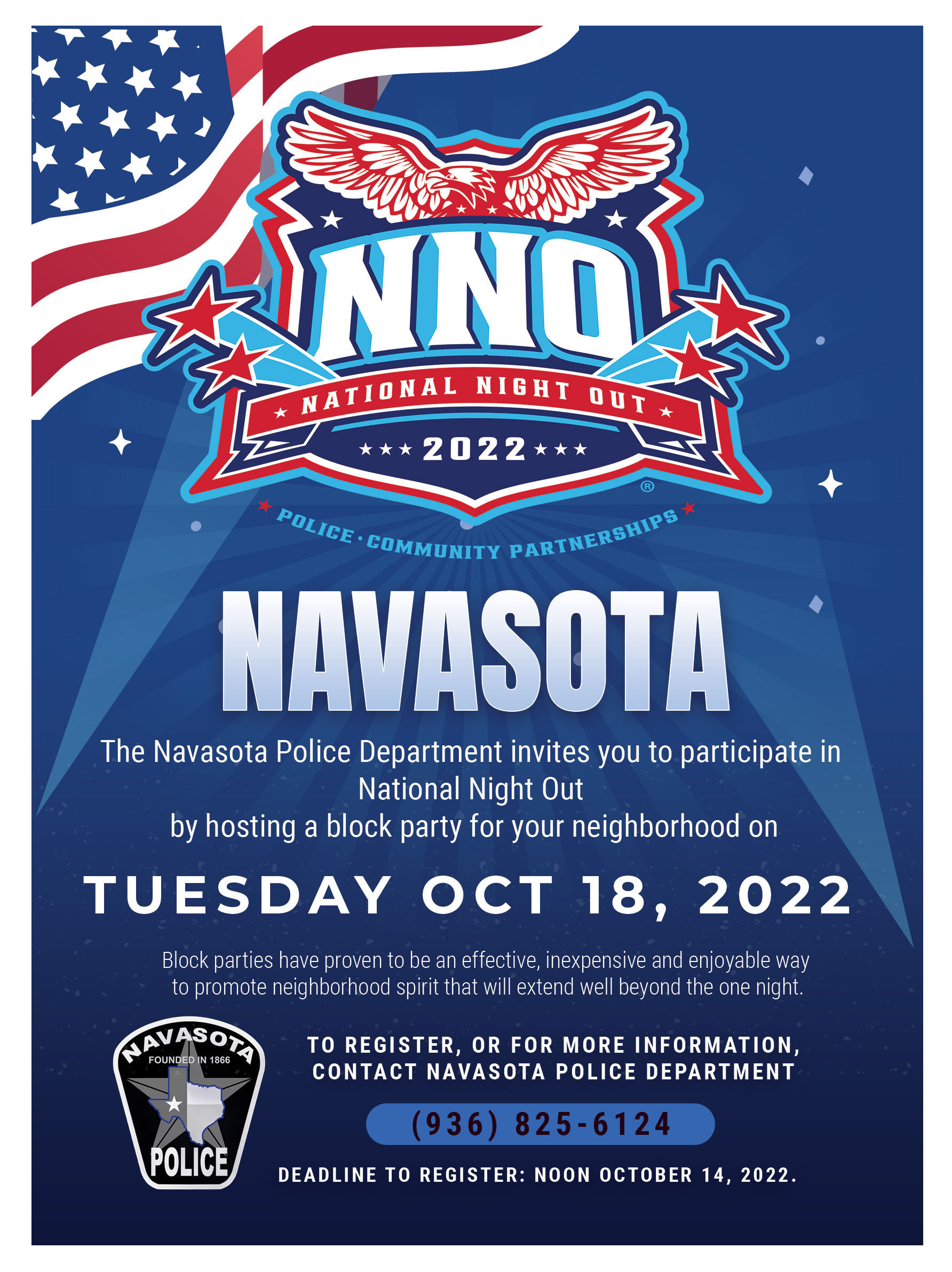 National Night Out Oct, 18 Navasota Examiner